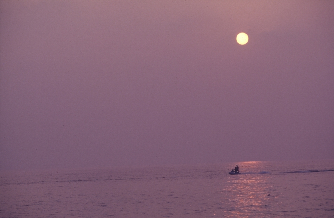 南投卡社溪夕陽 柯金源