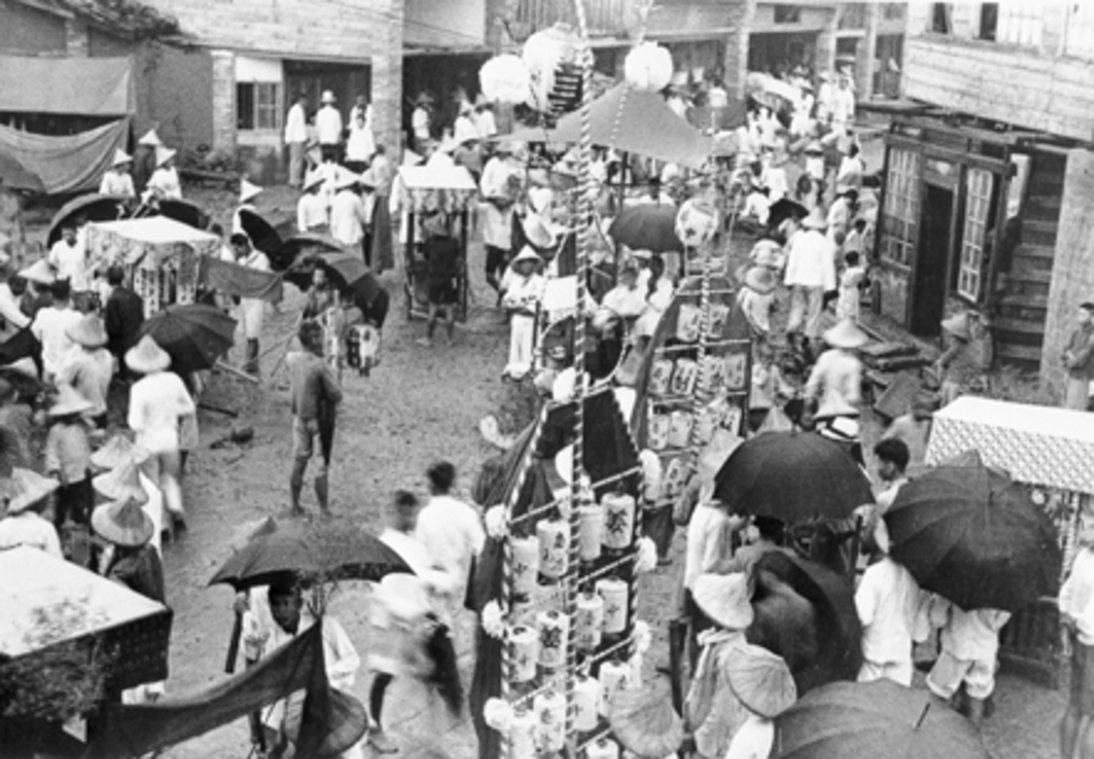 北埔下街 中元祭的水燈牌1935~37鄧南光