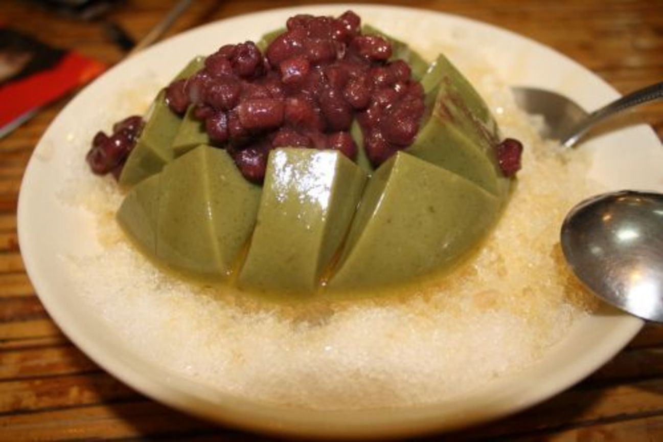 味道像榻榻米的抹茶豆腐冰