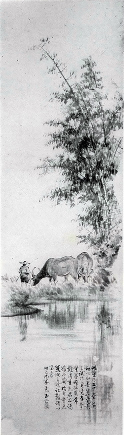 林玉山-竹林與水牛