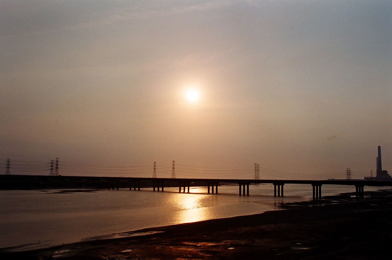 中彰大橋上的落日