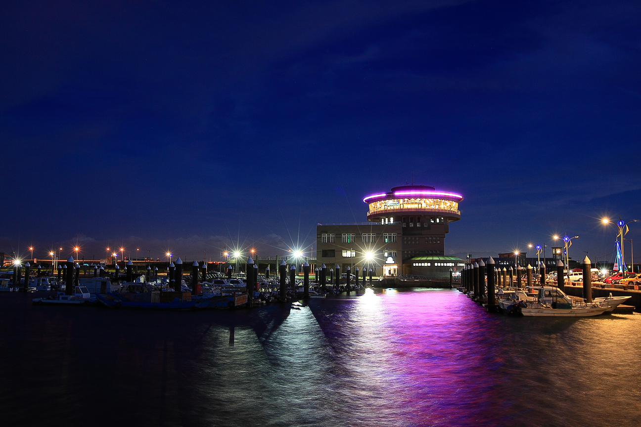 桃園縣大園鄉-竹圍漁港夜色