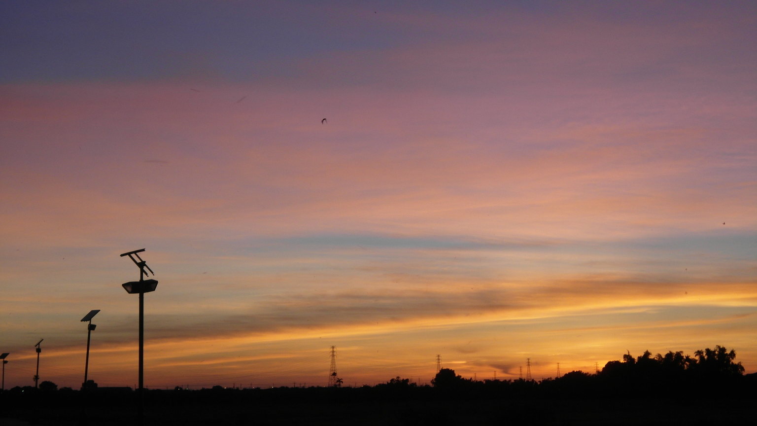 八掌溪旁的美麗的夕下