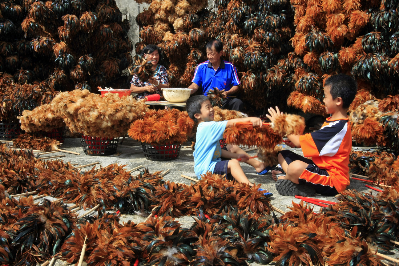 彰化縣埔鹽鄉-手工雞毛撢子