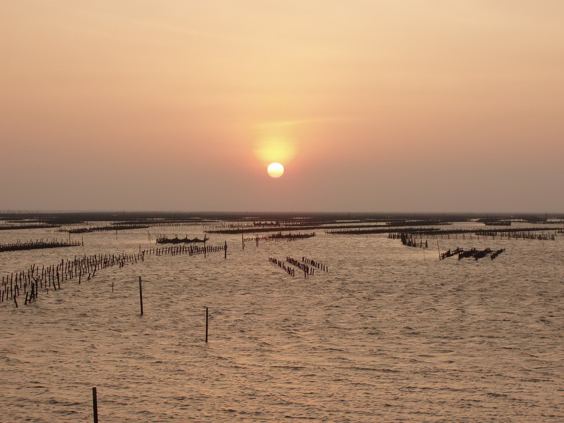 七股潟湖夕照之美