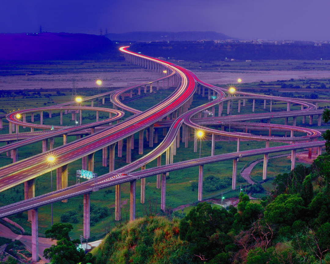 清水交流道夜色