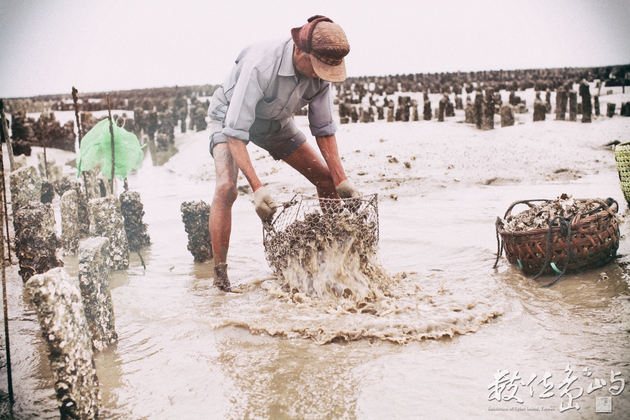 浯島手工線甩手洗蚵沙
