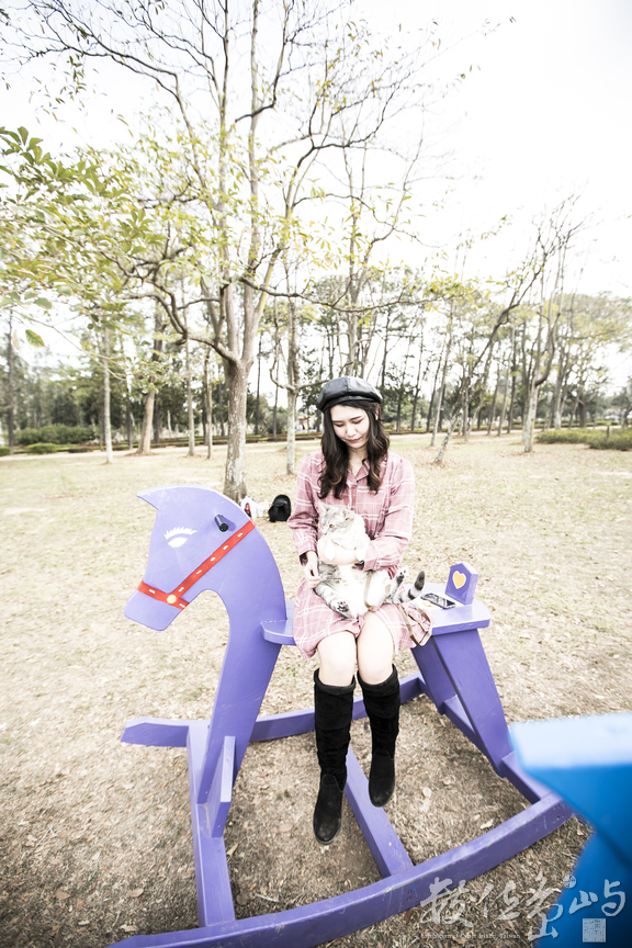 金門林務所女網紅男鮮肉打卡心熱點之歡樂搖滾搖搖馬