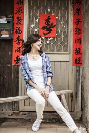 金門沙尾八卦老街彩色燈籠高高掛外拍寫真