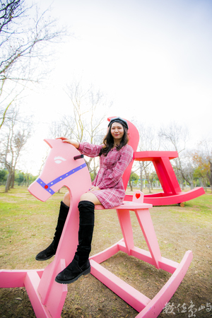 金門林務所女網紅男鮮肉打卡心熱點之歡樂搖滾搖搖馬