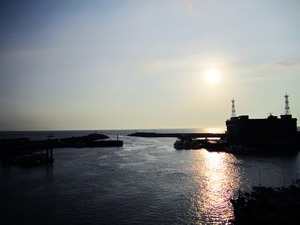 夕陽下的碼頭