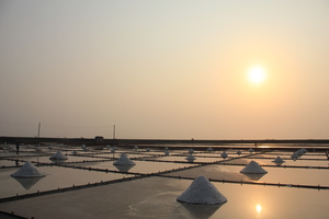 北門鹽田與夕陽
