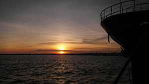 布袋港美麗的夕陽