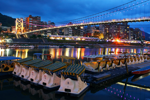 新北市新店區-碧潭吊橋夜景