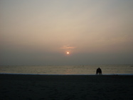 逐漸消失的夕陽