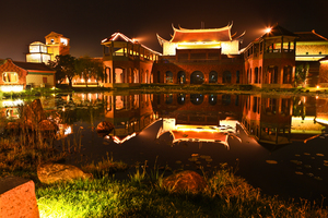 嘉義縣民雄鄉 - 表演藝術中心夜景