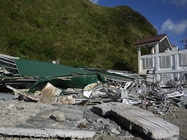 天枰颱風後倒塌的蘭嶼農會