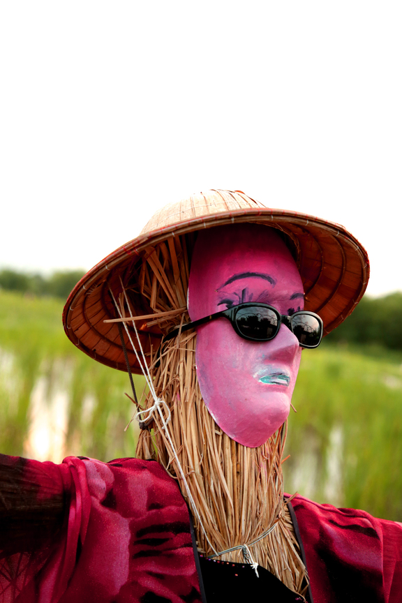 農田下的稻草人