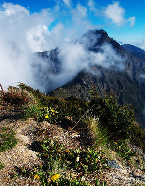 玉山主峰的湧雲