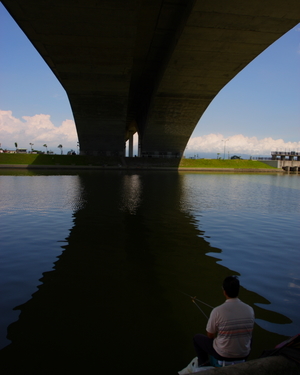 橋下是釣魚涼快的好地方