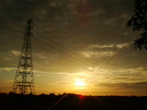 高壓夕陽